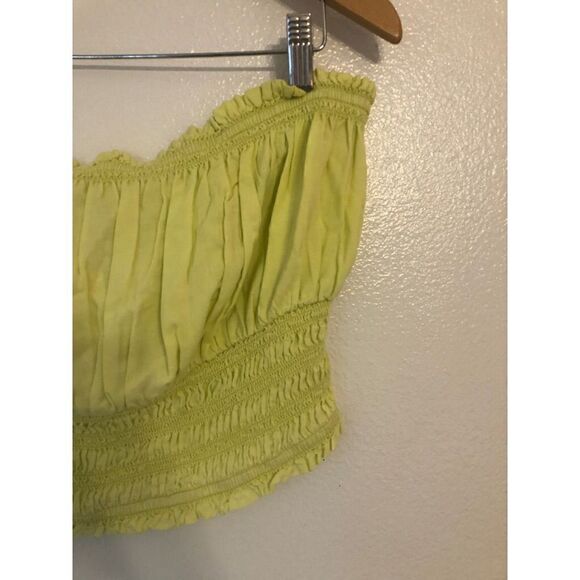 Brand New Anthropologie Pilcro Ruffled Tube Top in Lime XL - Picture 4 of 12